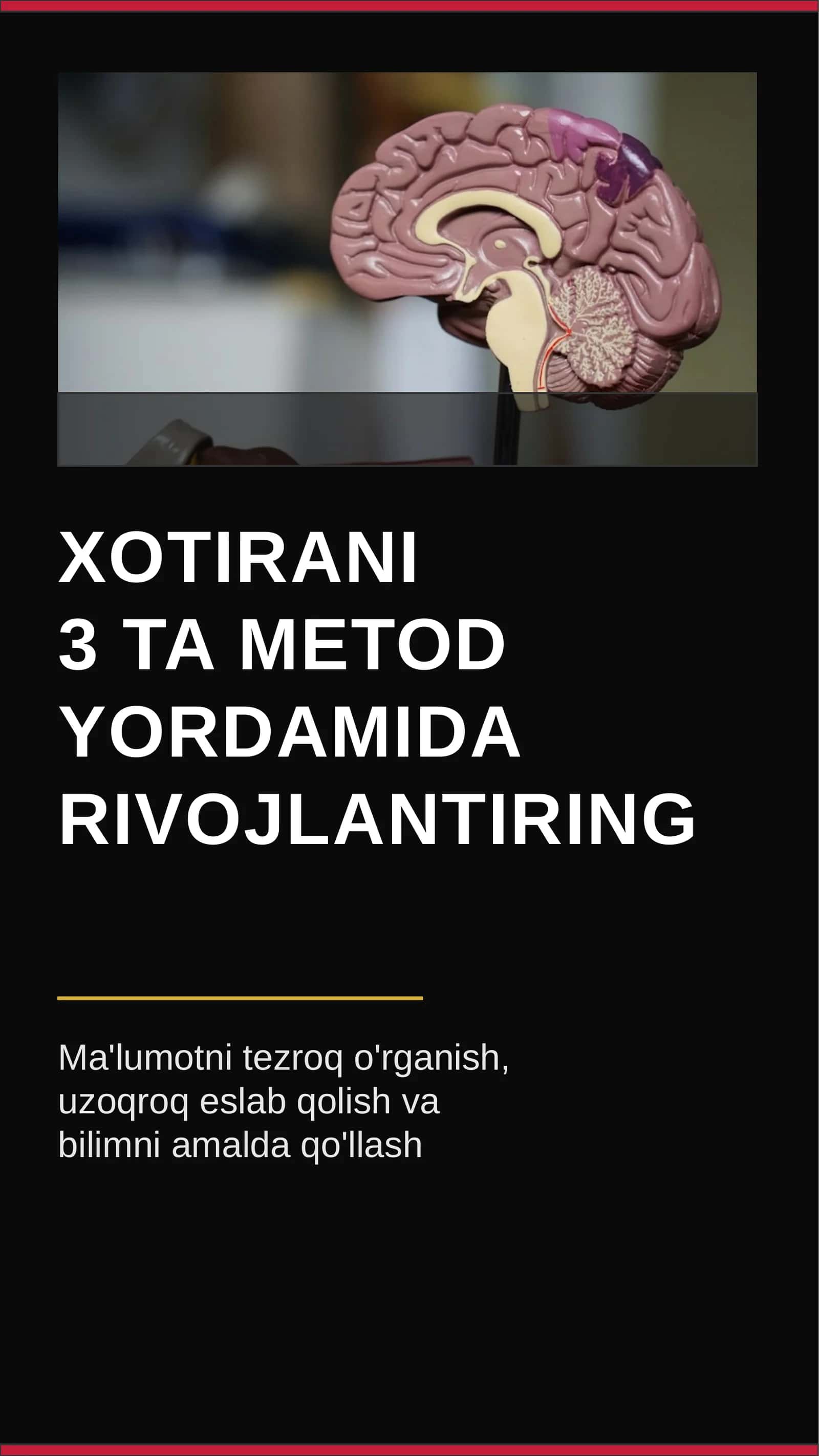 Xotirani 3 ta metod yordamida rivojlantiring 1