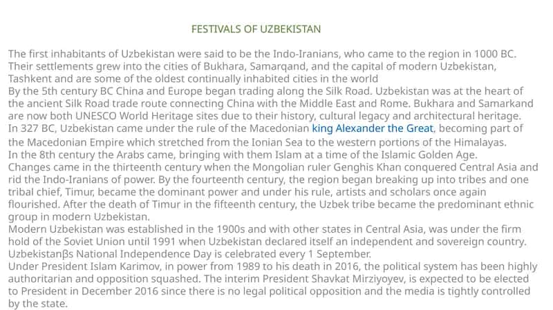 Festivals of Uzbekistan 1