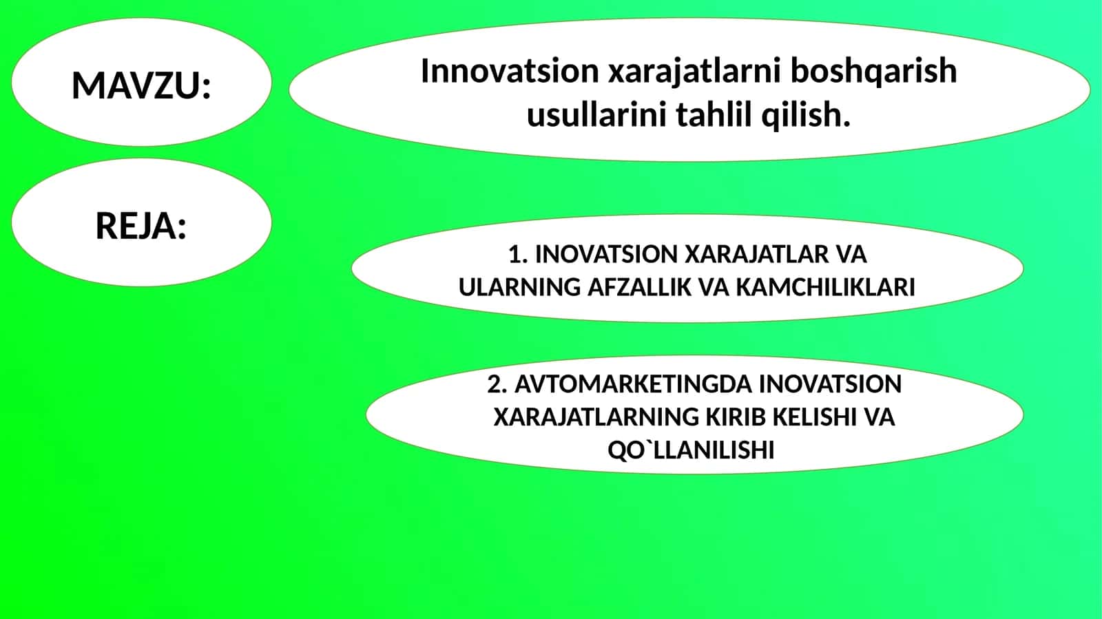 INOVATSION XARAJATLAR VA ULARNING AFZALLIK VA KAMCHILIKLARI 1
