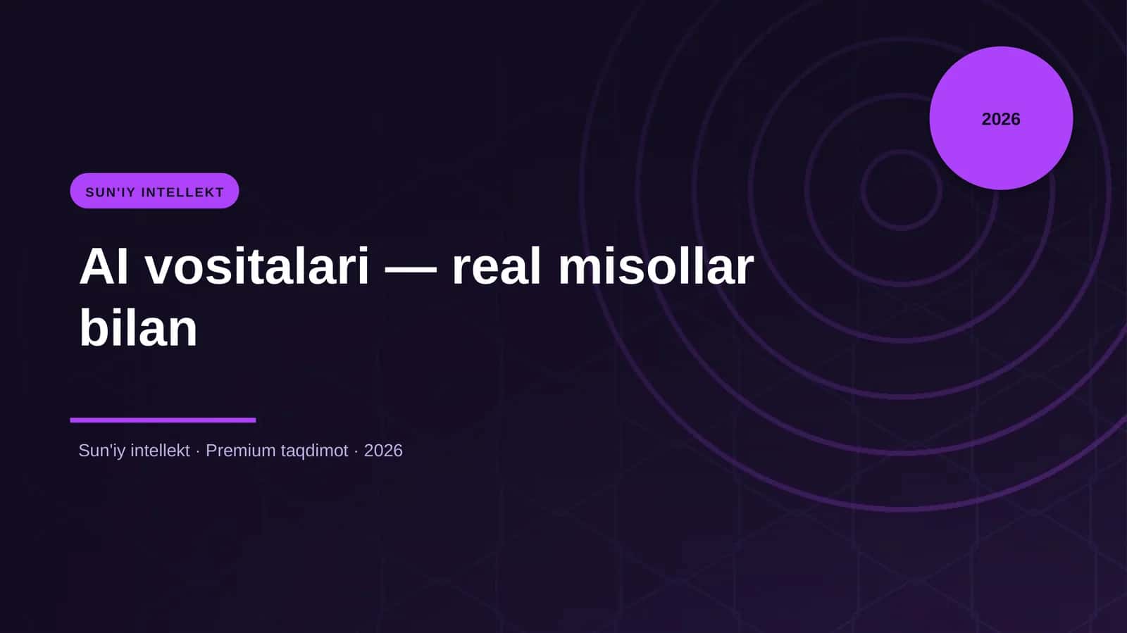 AI vositalari — real misollar bilan 1
