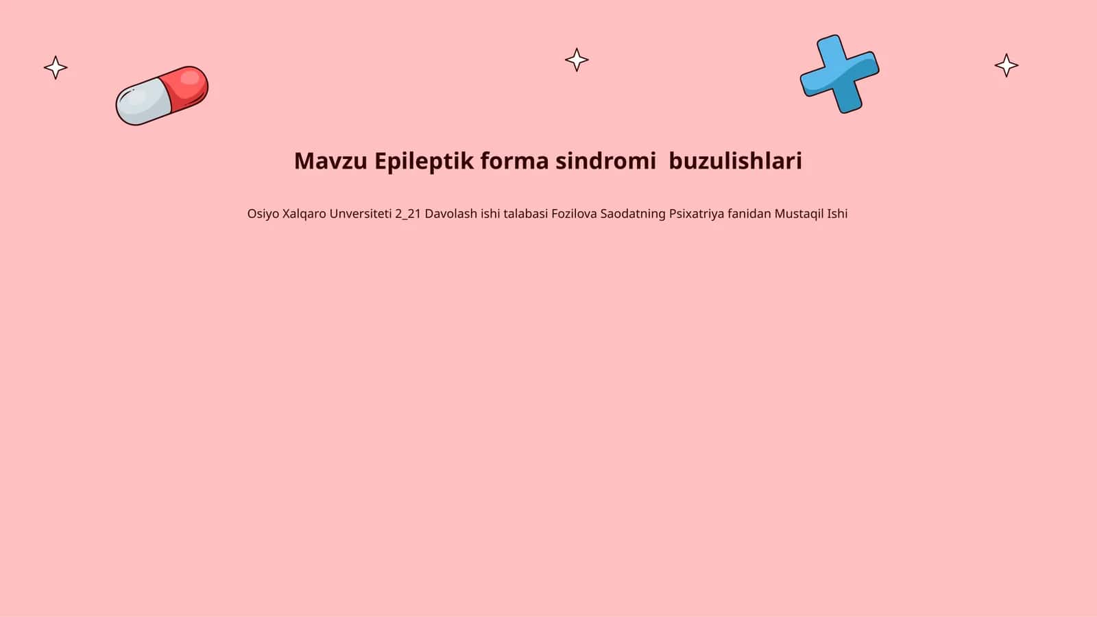 Epileptik forma sindromi buzulishlari 1