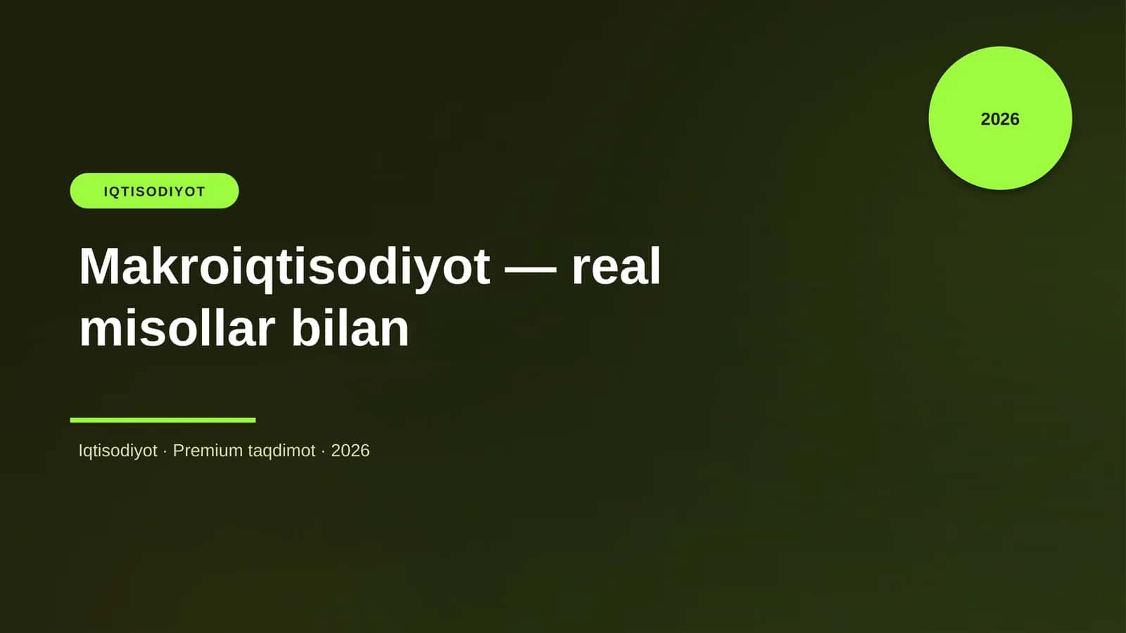 Makroiqtisodiyot — real misollar bilan 1
