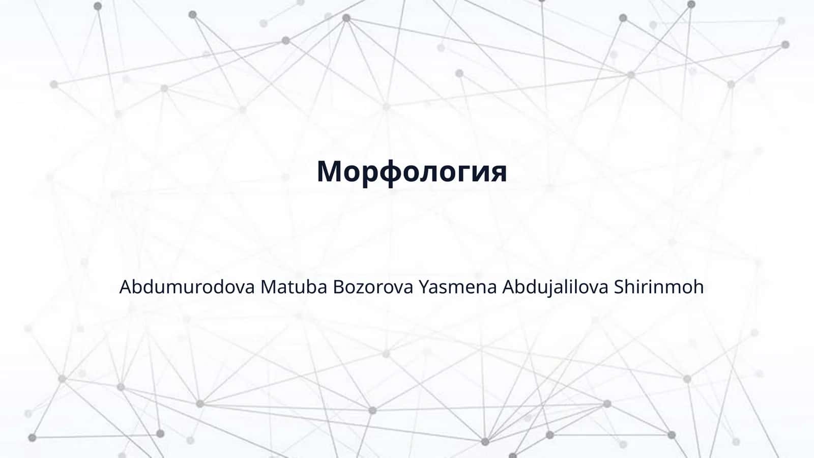 Морфология 1
