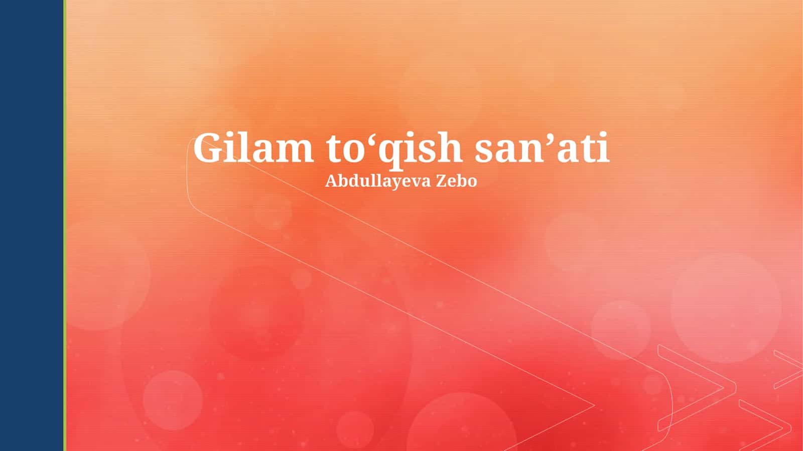 Gilam to'qish san'ati 1