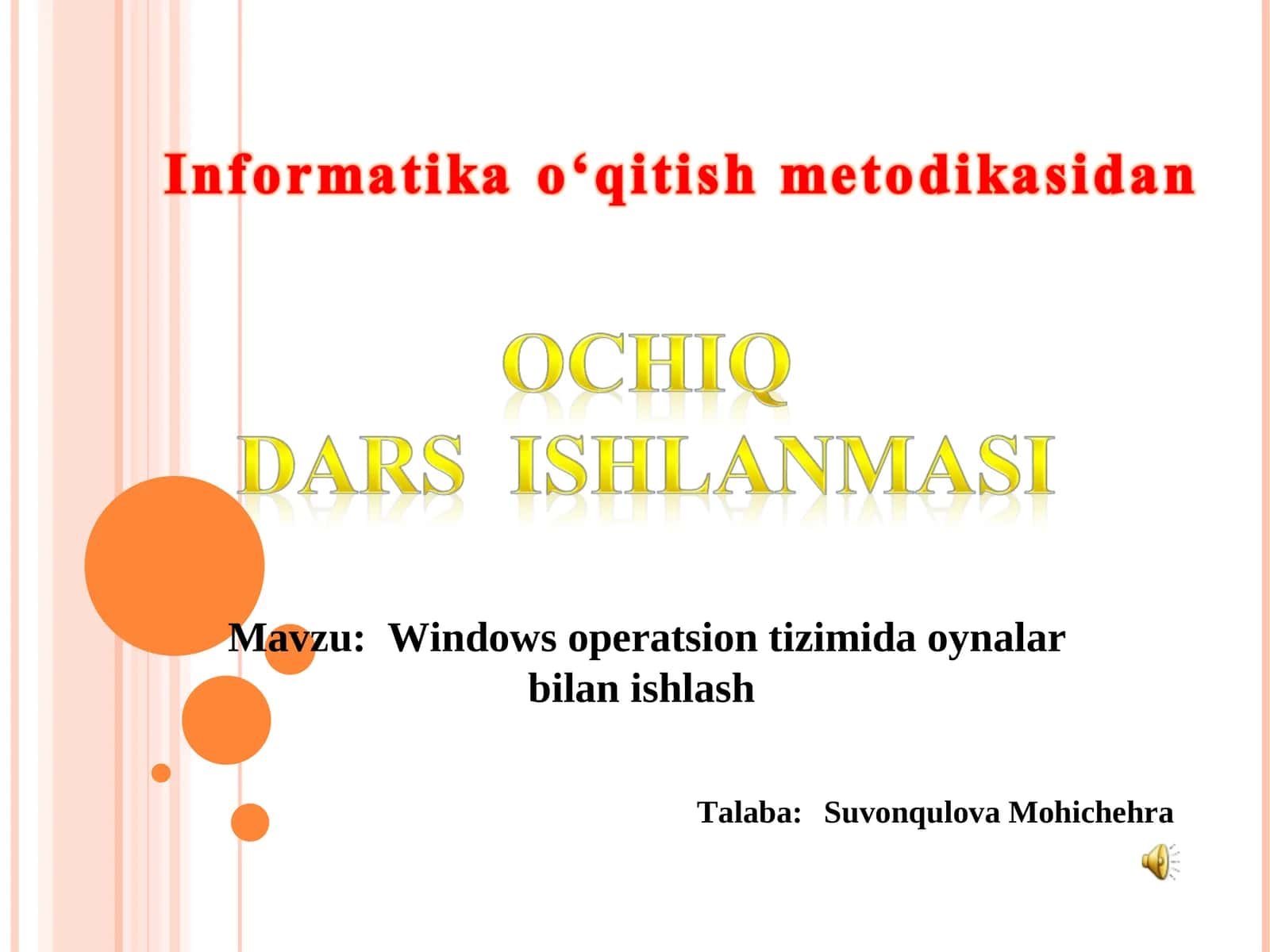 Windows operatsion tizimida oynalar bilan ishlash 1
