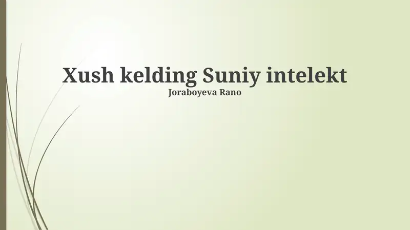 Sun'iy intelekt 1