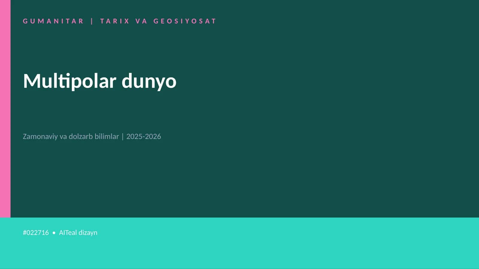 Multipolar dunyo 1