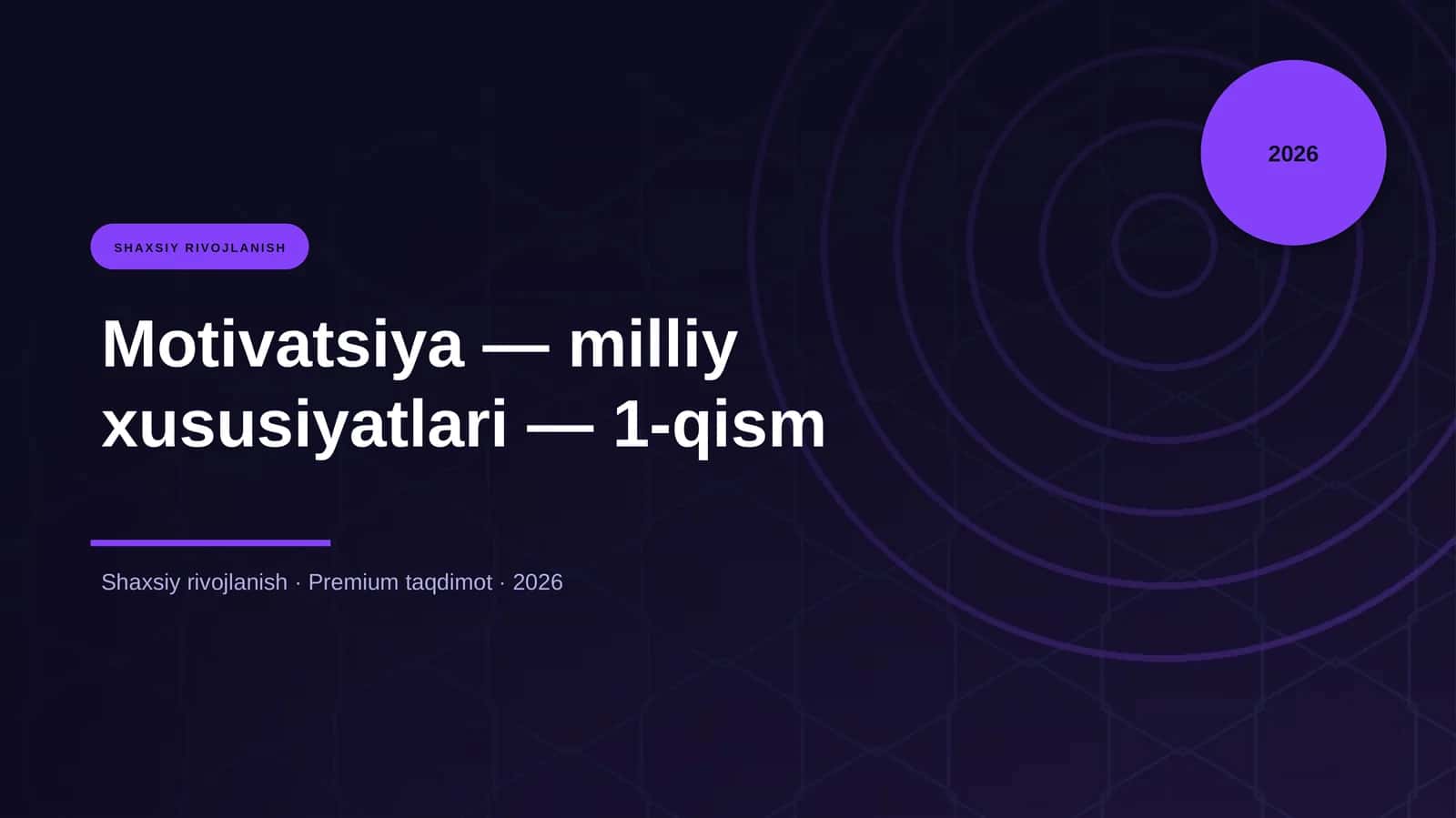 Motivatsiya — milliy xususiyatlari — 1-qism 1