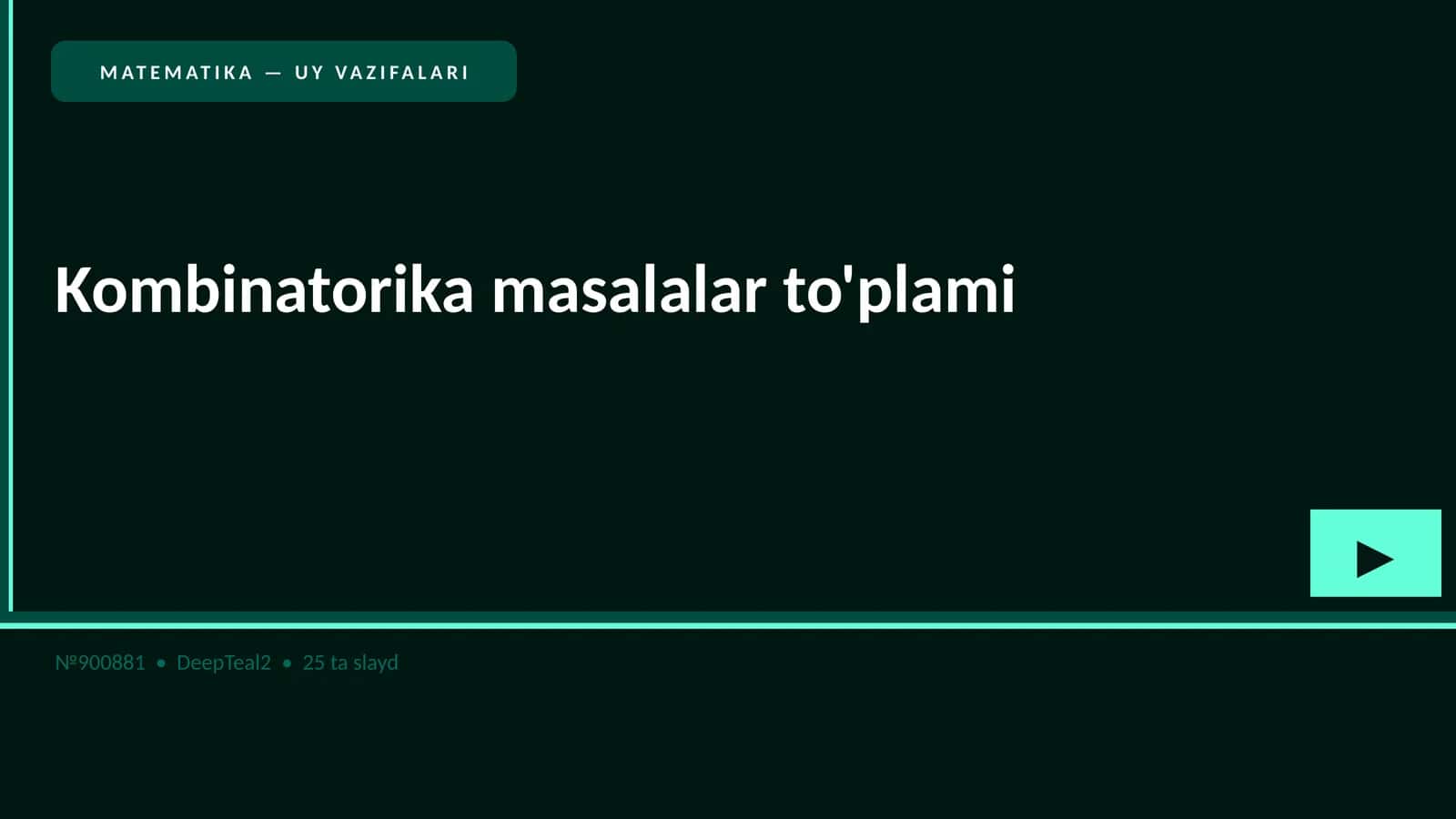 MATEMATIKA — UY VAZIFALARI 2