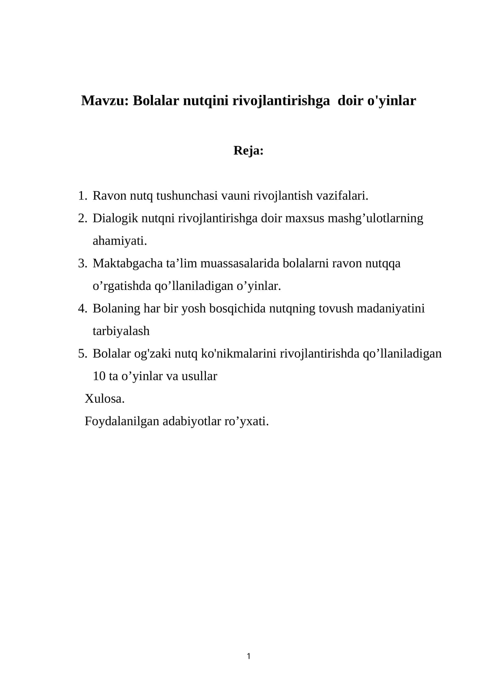 Bolalar nutqini rivojlantirishga doir o'yinlar 1