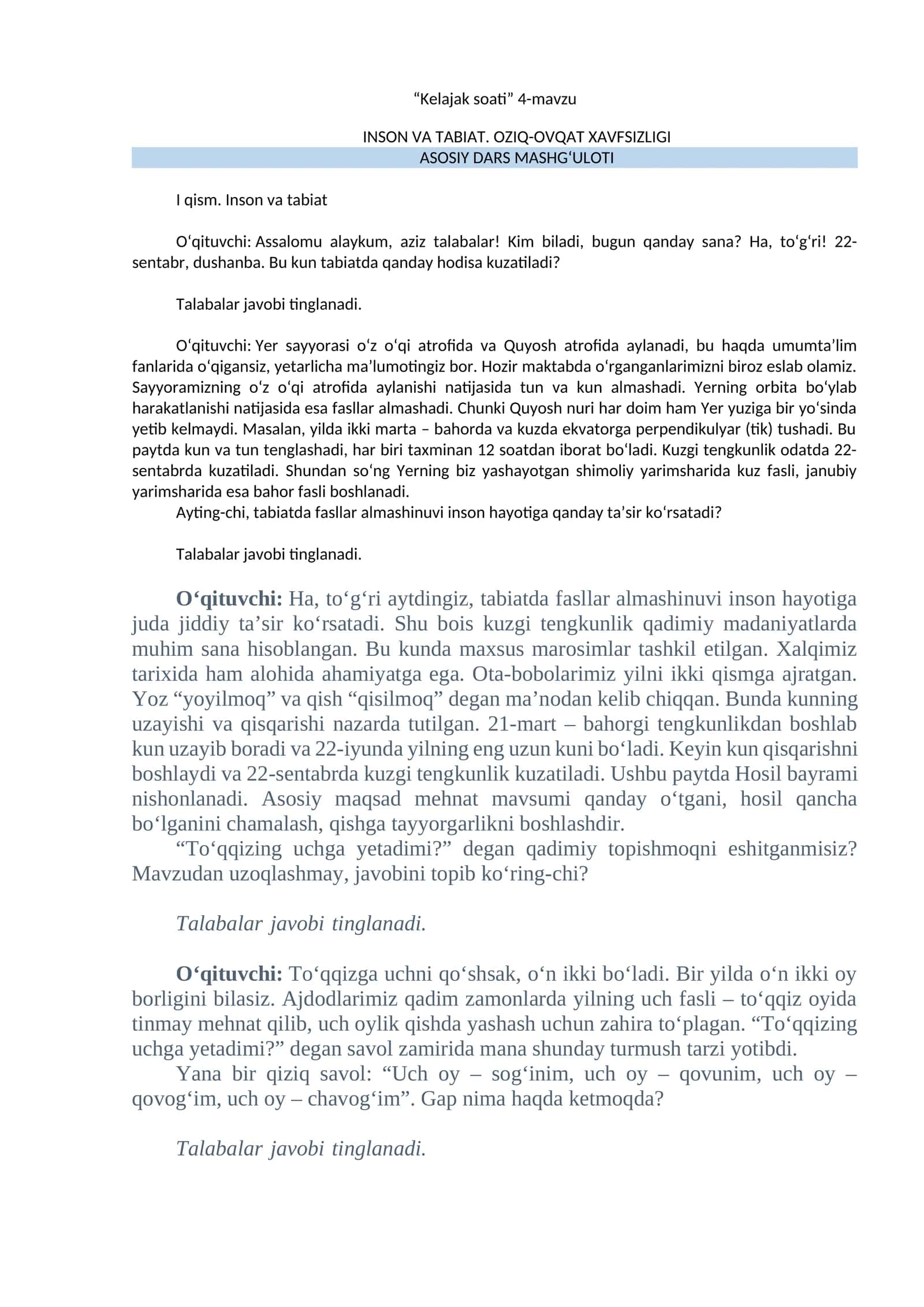 Kelajak soati 4-mavzu 1