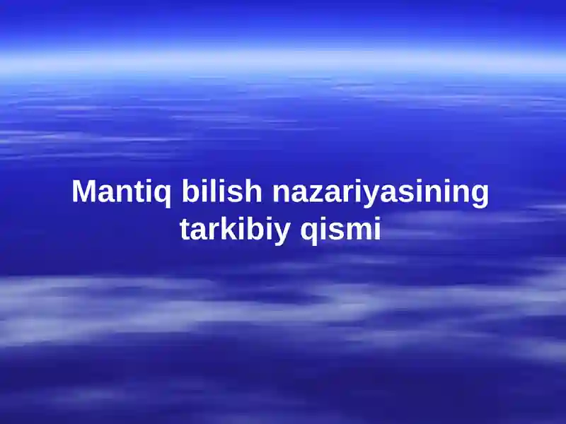 Mantiq bilish nazariyasi