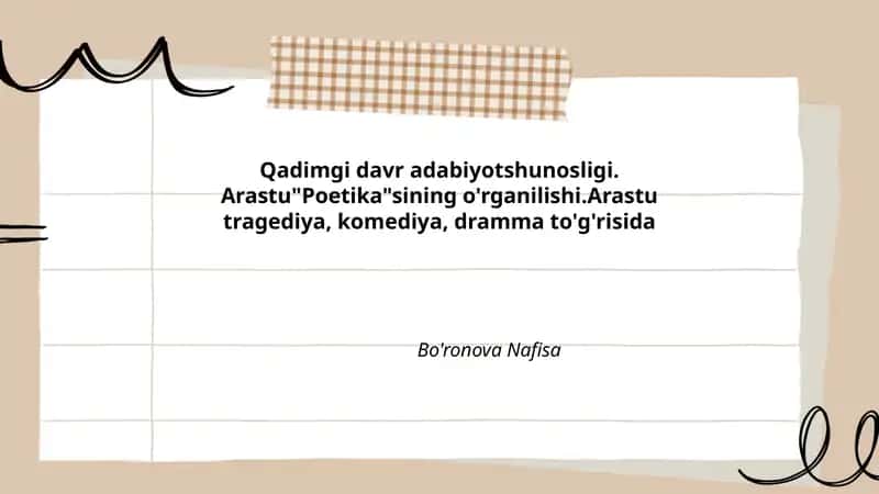 Arastu "Poetika" 1