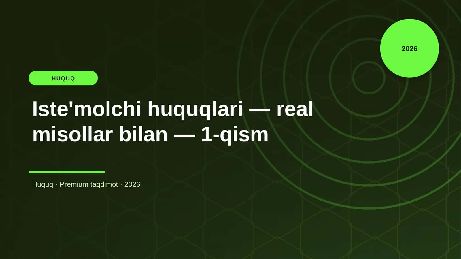 Iste'molchi huquqlari — real misollar bilan — 1-qism 1
