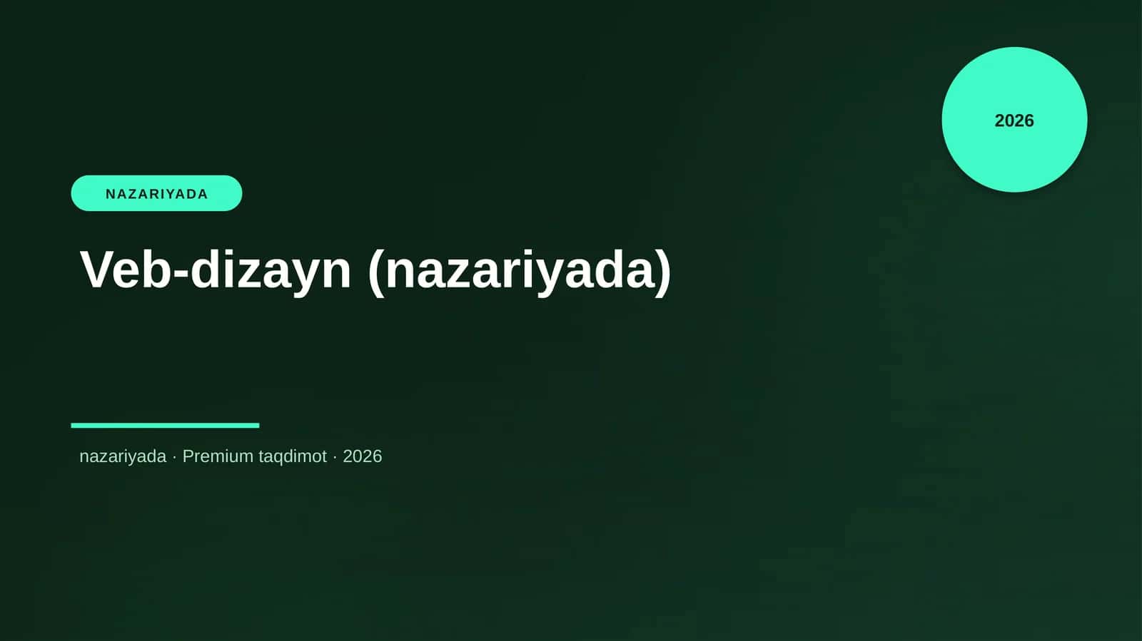Veb-dizayn (nazariyada) 1