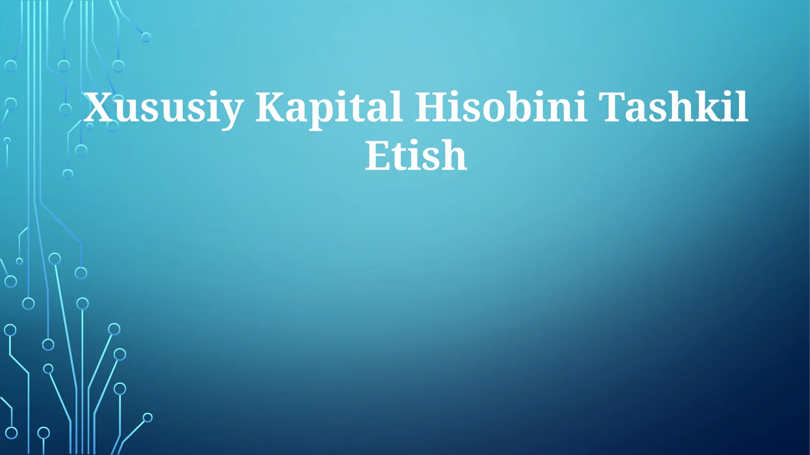 Xususiy Kapital HisobiniTashkilEtish 1