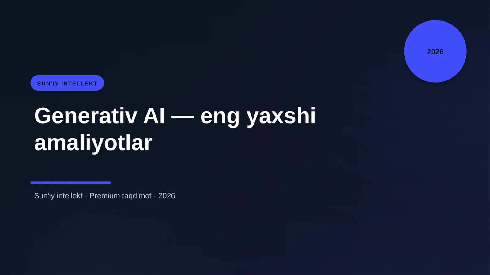 Generativ AI — eng yaxshi amaliyotlar 1