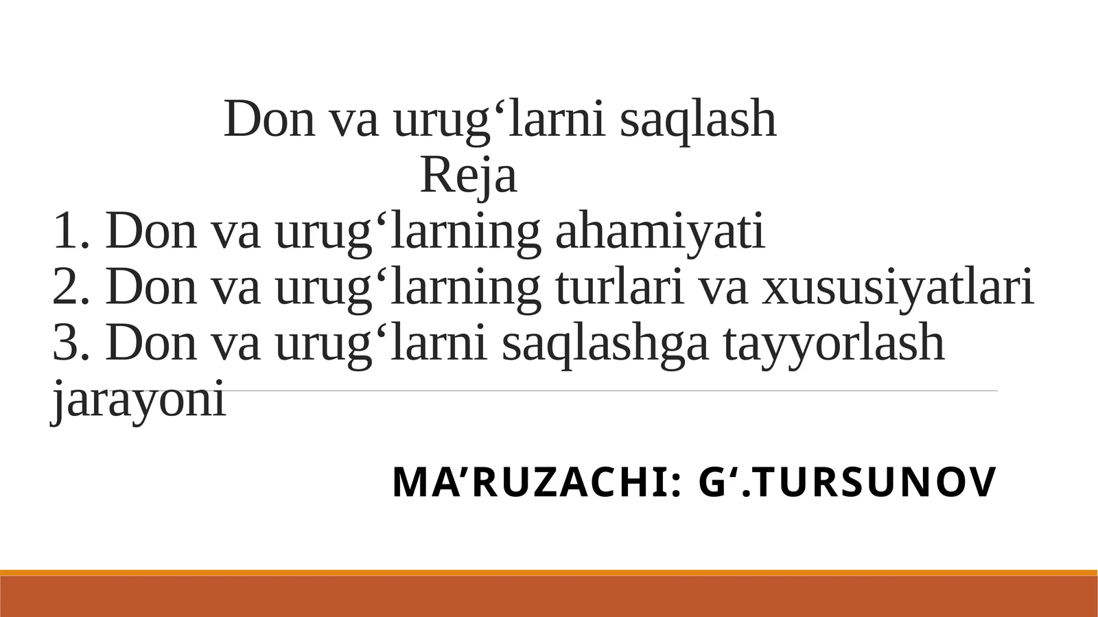 Don va urug‘larni saqlash 1