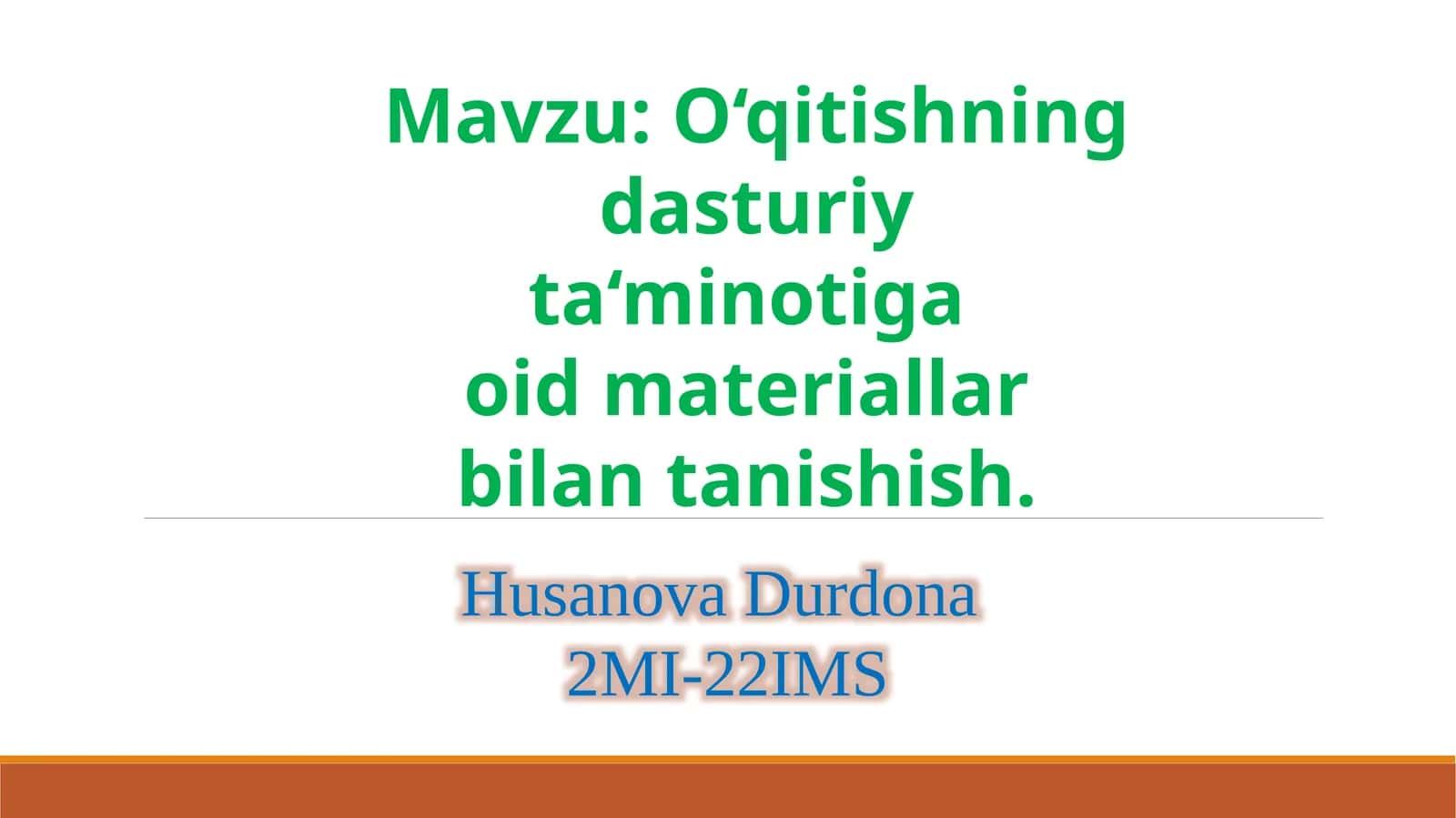 O'qitishning dasturiy ta'minoti 1