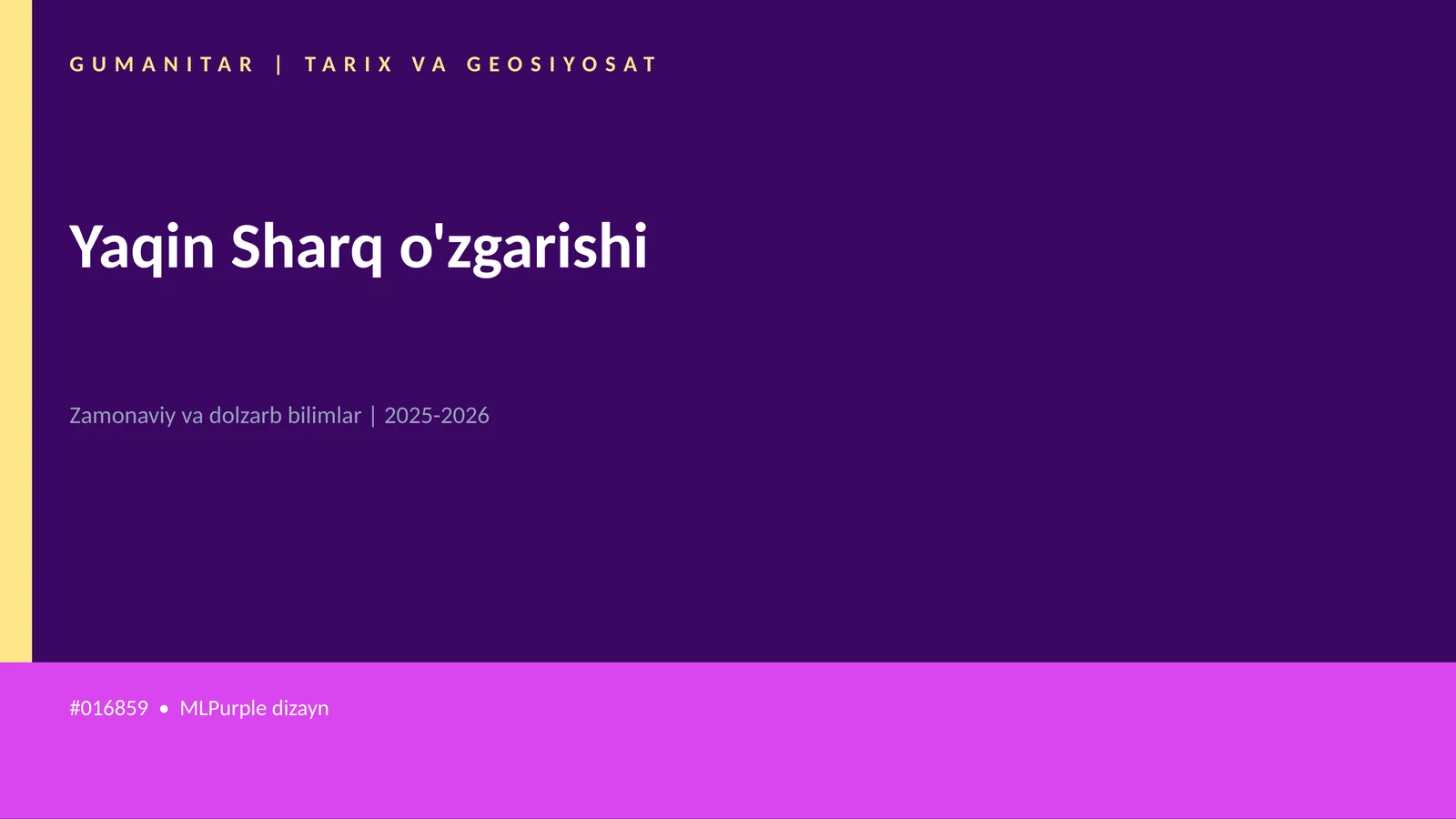 Yaqin Sharq o'zgarishi 1