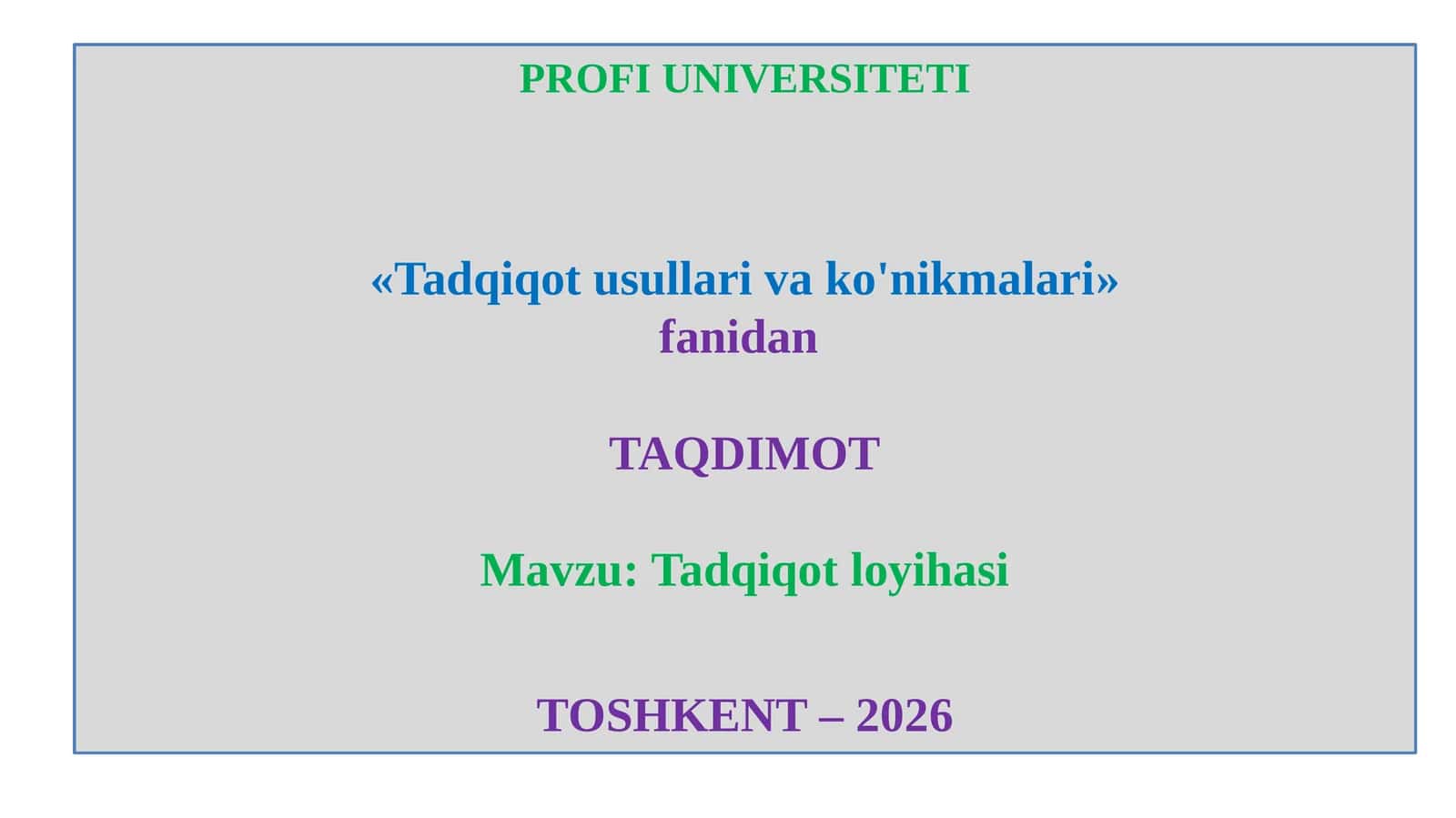 Tadqiqot loyihasi 1