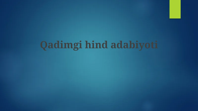 Qadimgi Hind adabiyoti