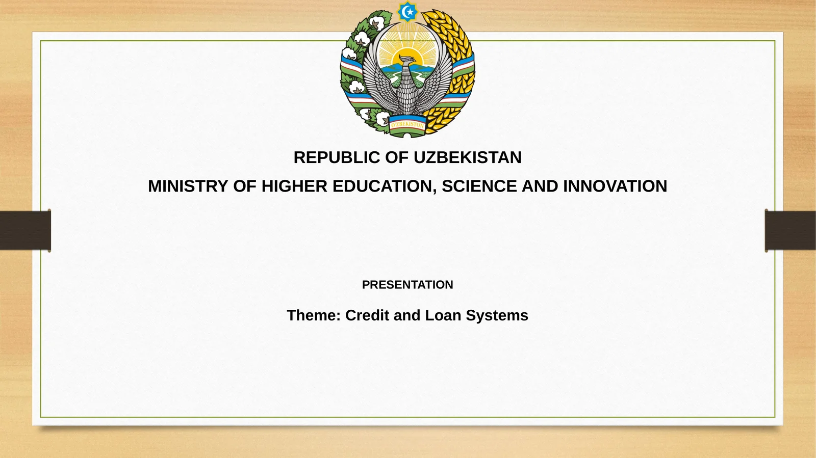Credit and Loan Systems 1