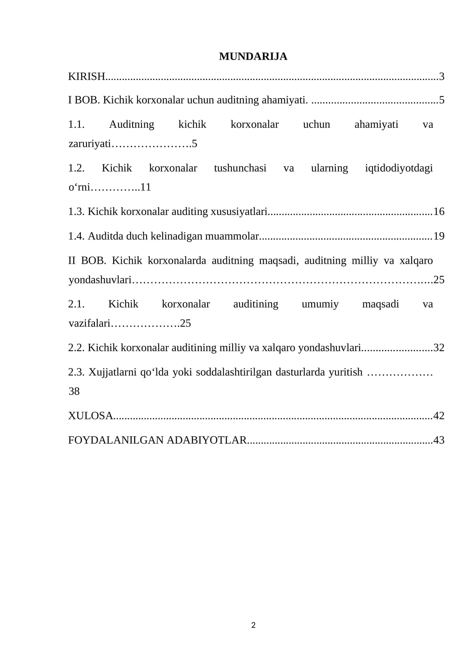 Kichik korxonalar auditing xususiyati 1
