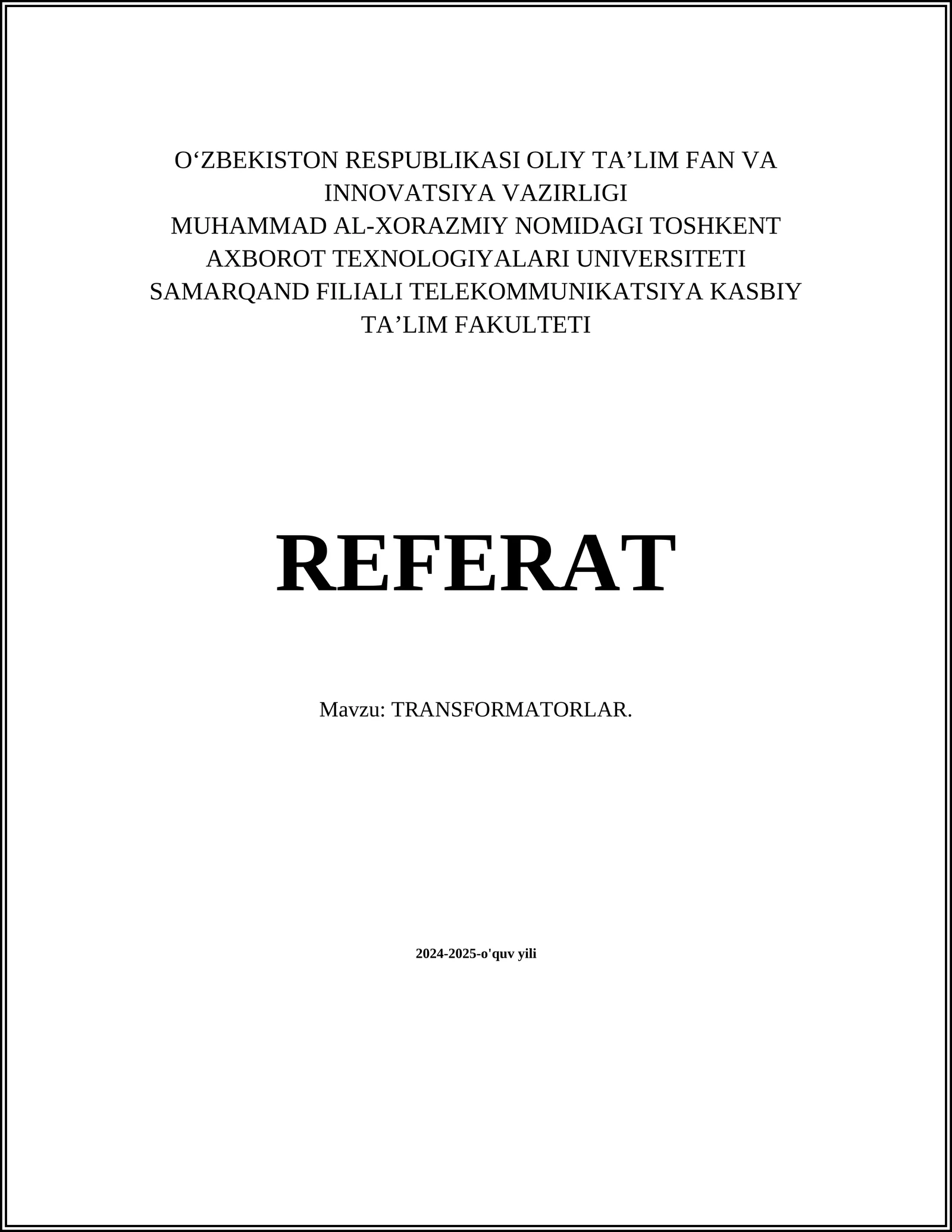 TRANSFORMATORLAR 1