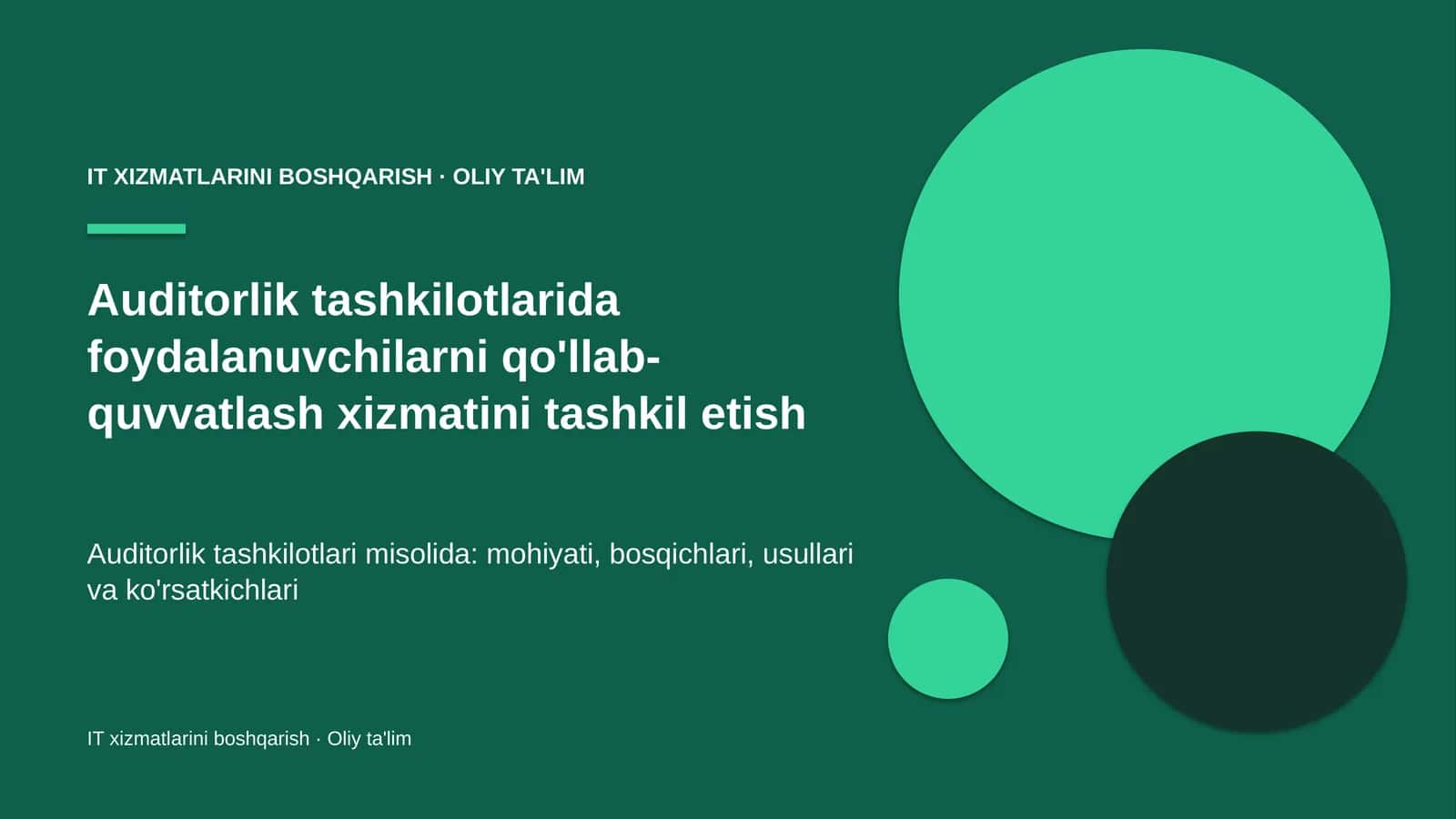 auditorlik tashkilotlarida foydalanuvchilarni qo'llab quvvatlash xizmatini tashkil etish 4986 1