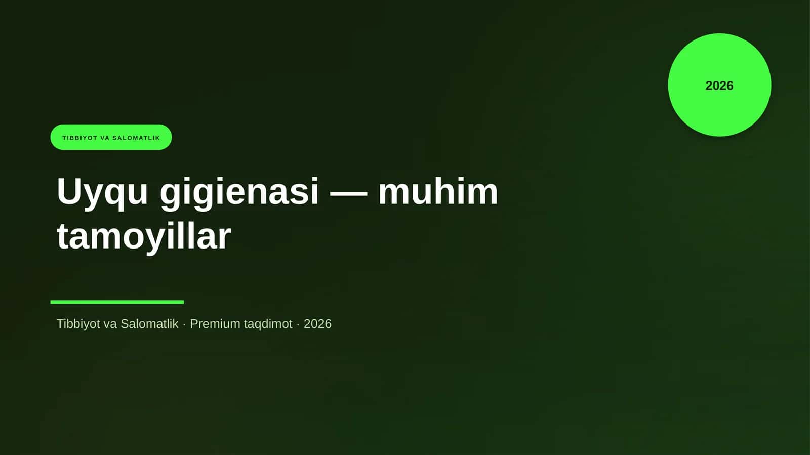 Uyqu gigienasi — muhim tamoyillar 1