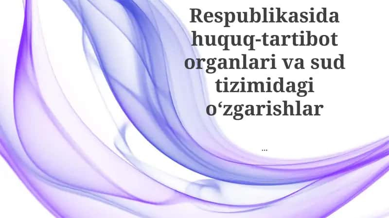 O'zbekistondagi Huquqni muhofaza qilish islohotlari 1
