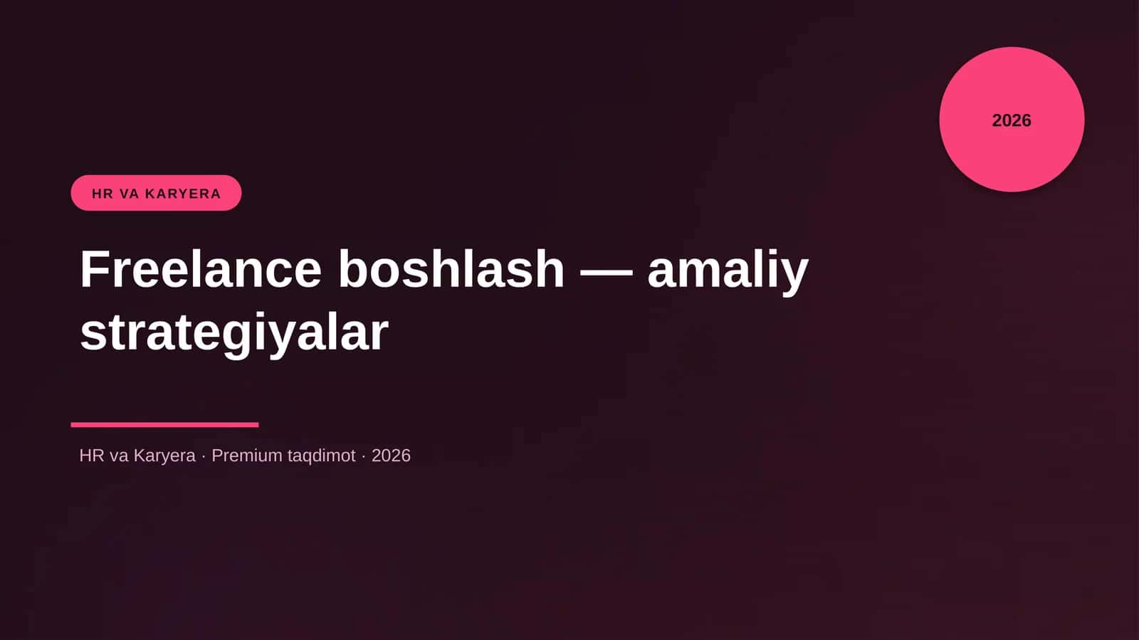 Freelance boshlash — amaliy strategiyalar 1