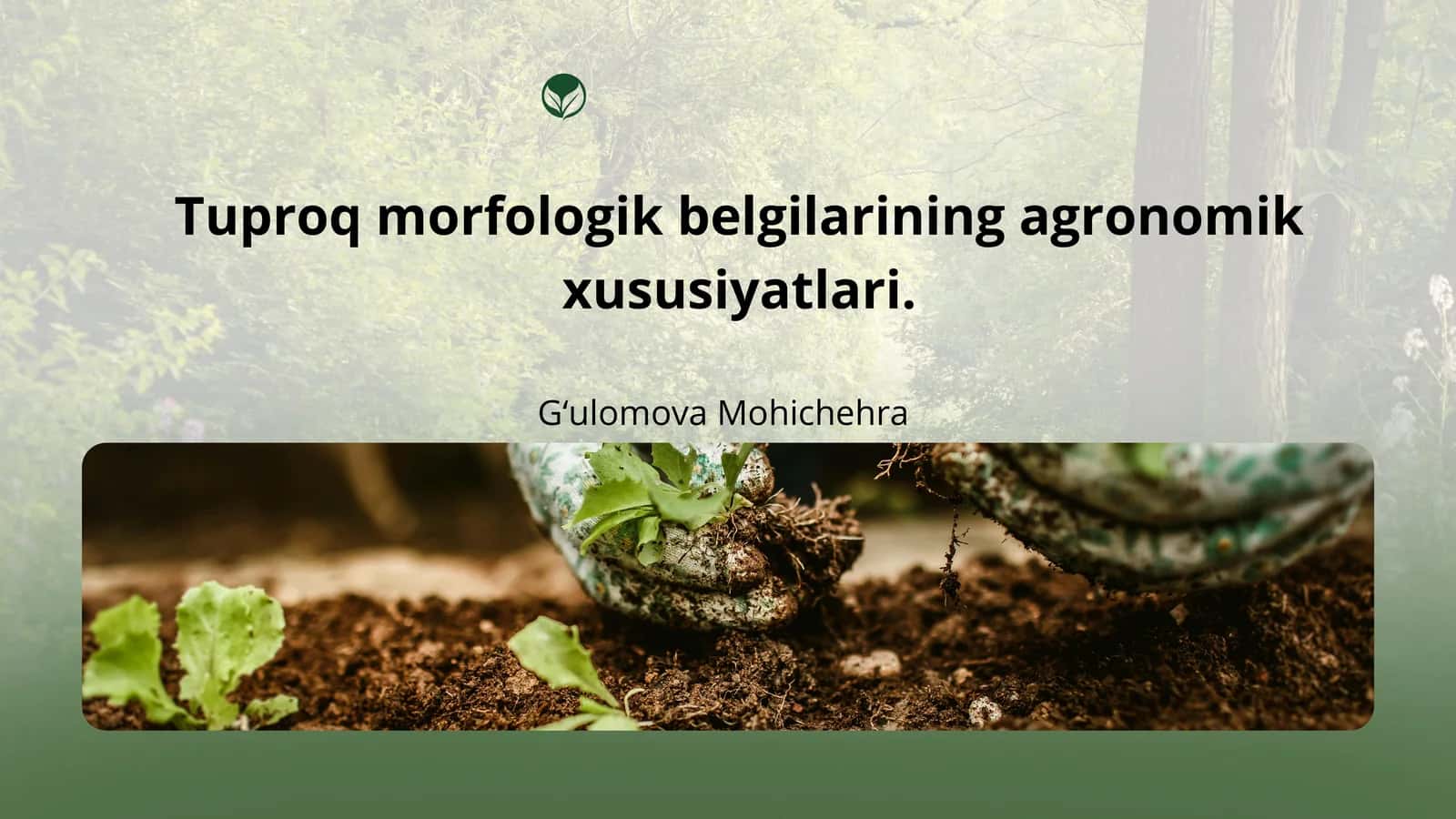 Tuproq morfologik belgilarining agronomik xususiyatlari 1