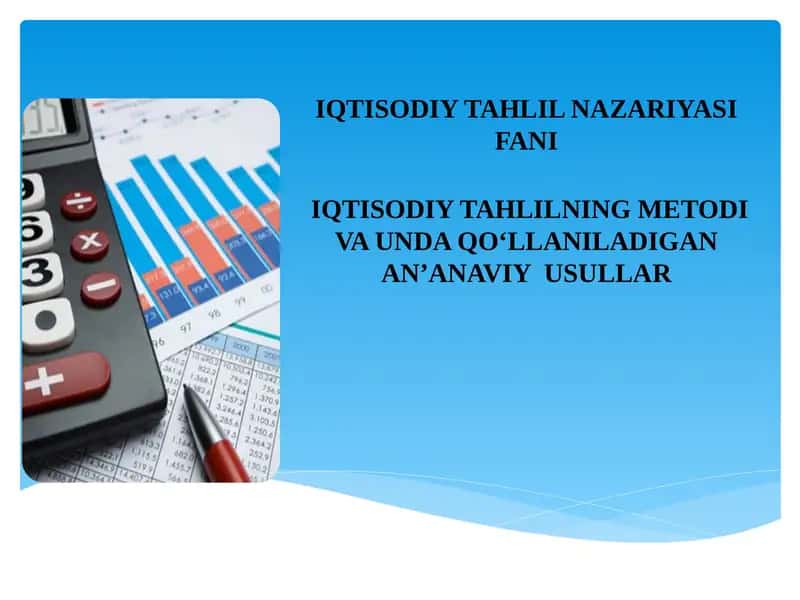 IQTISODIY TAHLILNAZARIYASI FANI 1