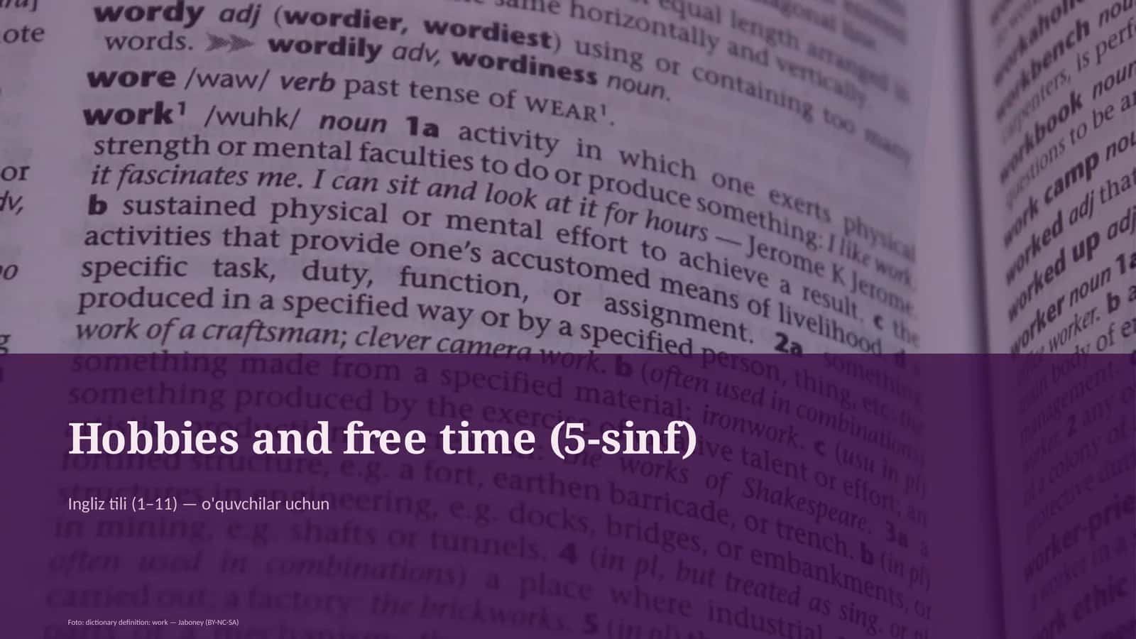 Hobbies and free time (5-sinf) 1