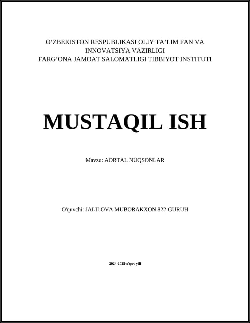 AORTAL NUQSONLAR 1
