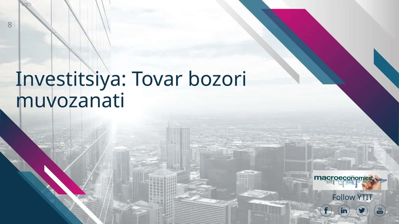Investitsiya: Tovar bozori muvozanati 1