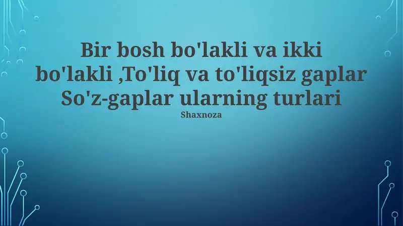 Oddiy va Murakkab Gaplar 1