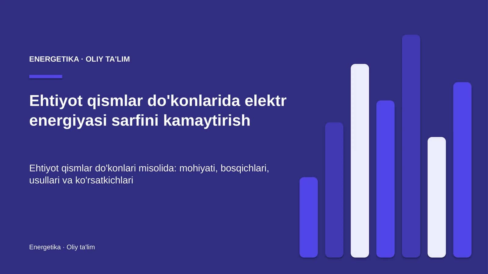 ehtiyot qismlar do'konlarida elektr energiyasi sarfini kamaytirish 6853 1