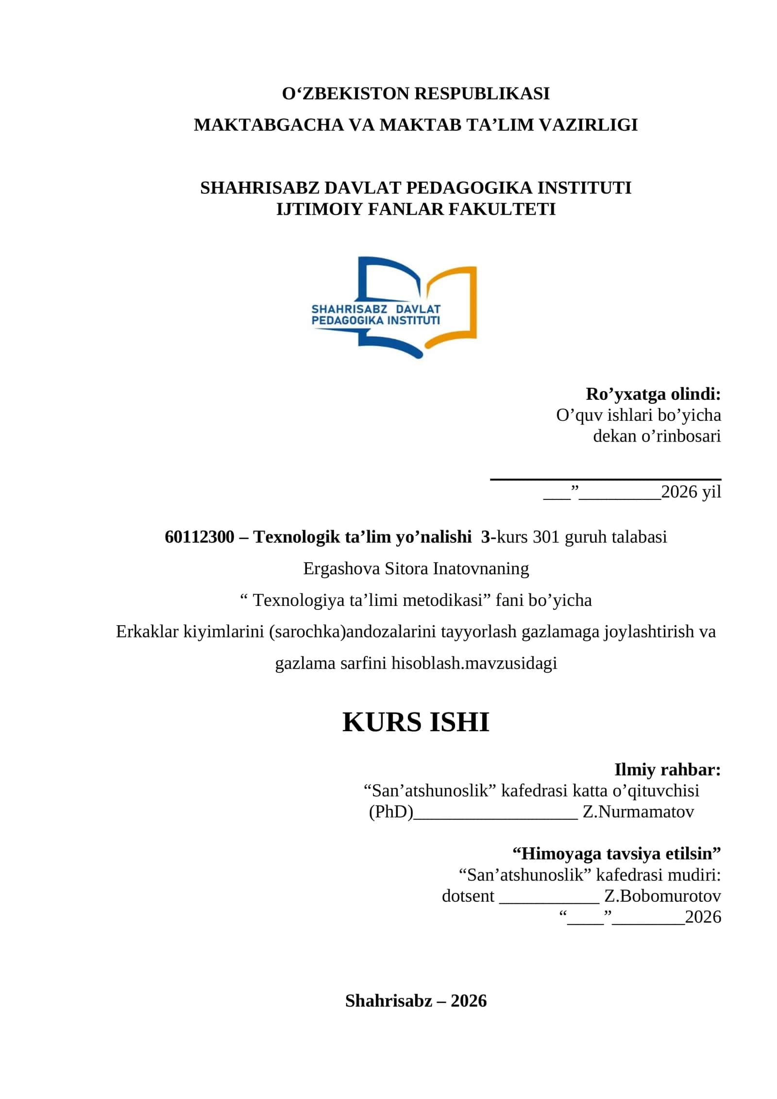 Texnologiya ta'limi metodikasi 1