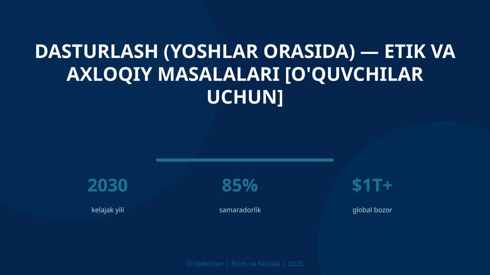 Dasturlash (Yoshlar Orasida) - Etik va Axloqiy Masalalari [O'quvchilar Uchun] 1