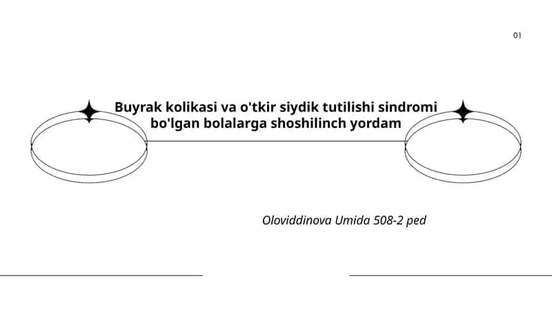 Buyrak kolikasi va o'tkir siydik tutilishi sindromi bo'lgan bolalarga shoshilinch yordam 1