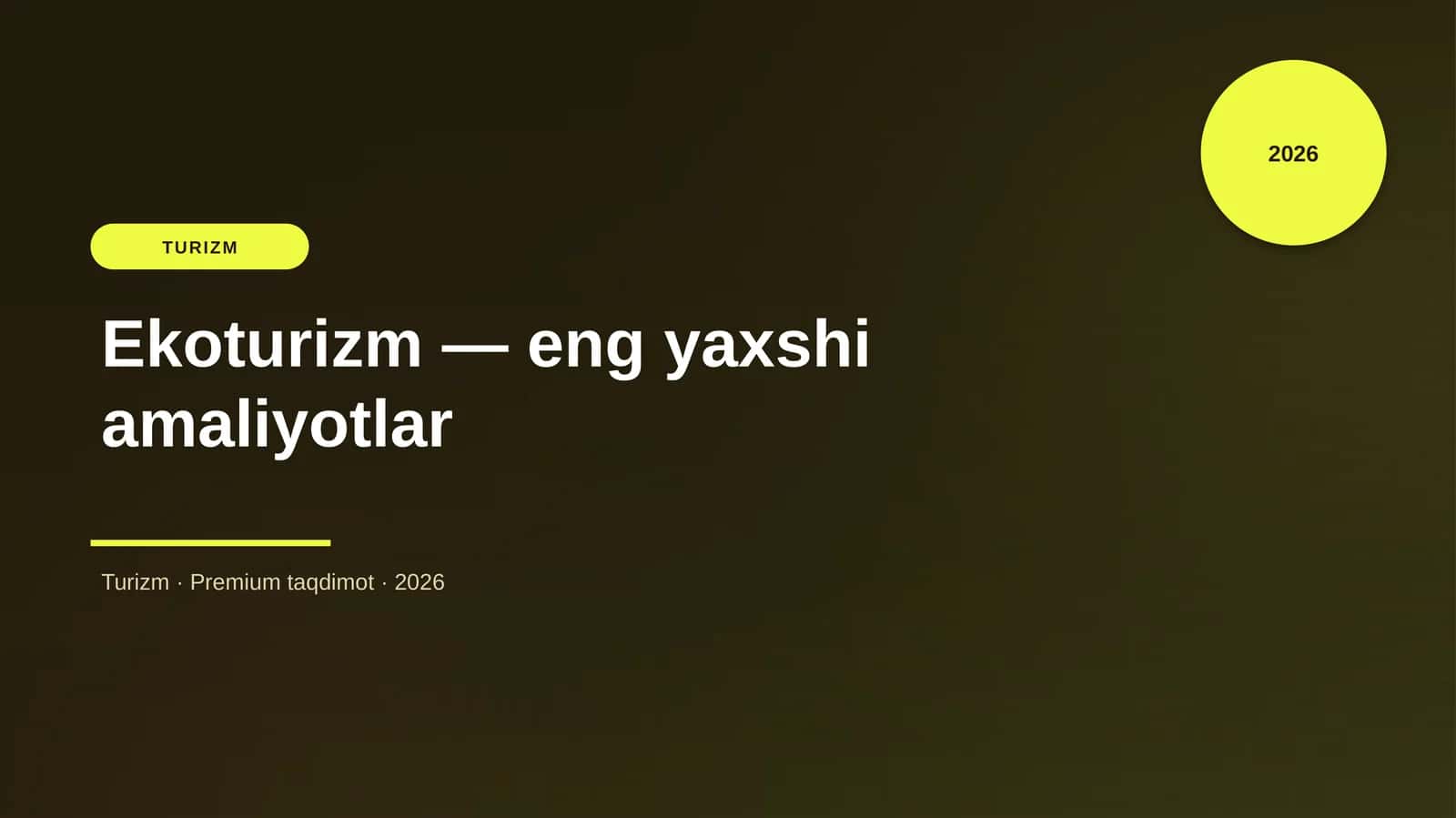 Ekoturizm — eng yaxshi amaliyotlar 1