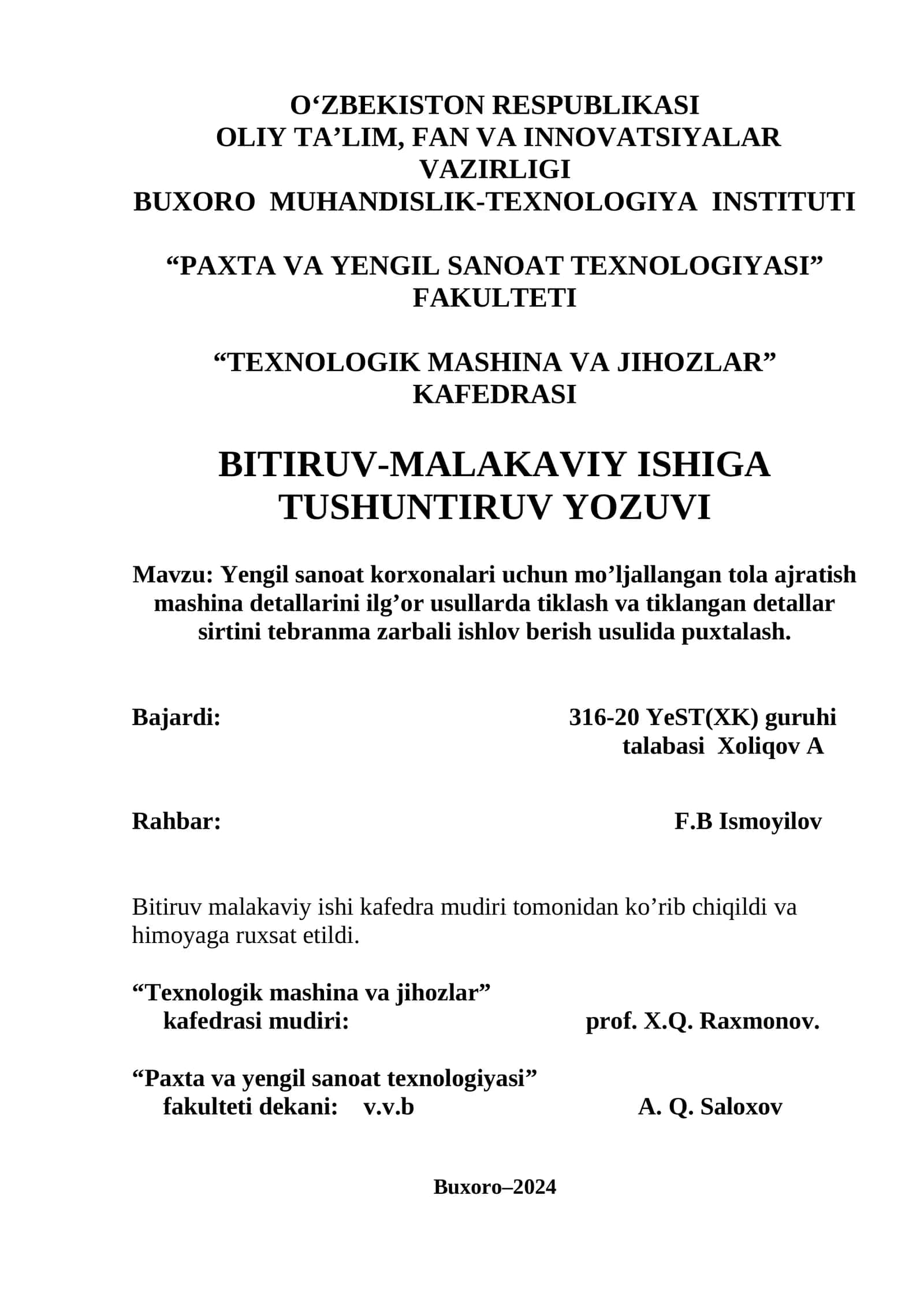 Yengil Sanoat Korxonalari uchun Tola Ajratish Mashinalar 1