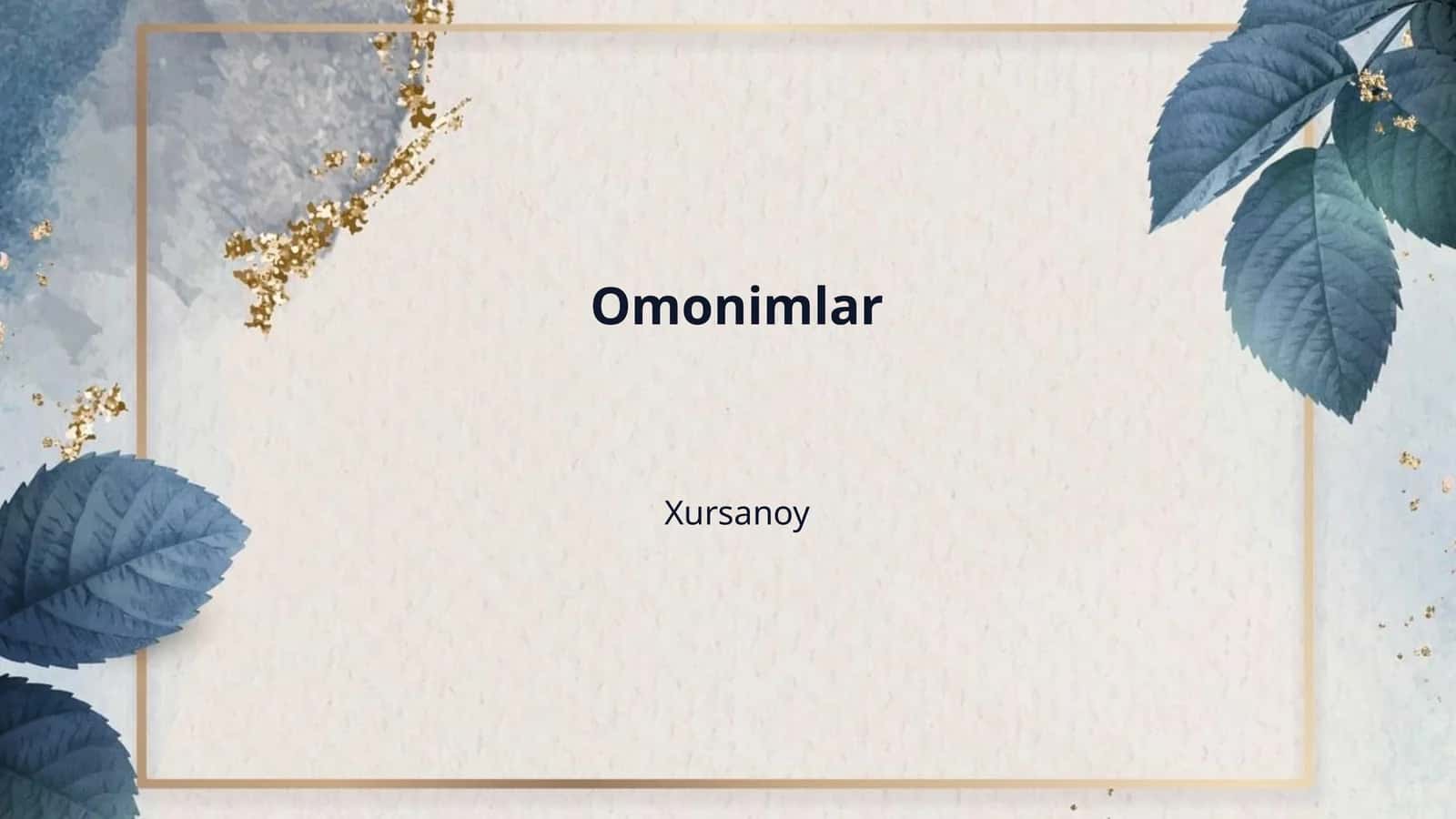 Omonimlar 1