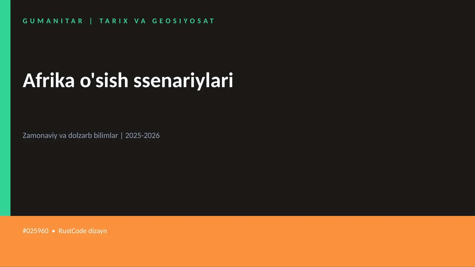 Afrika o'sish ssenariylari 1