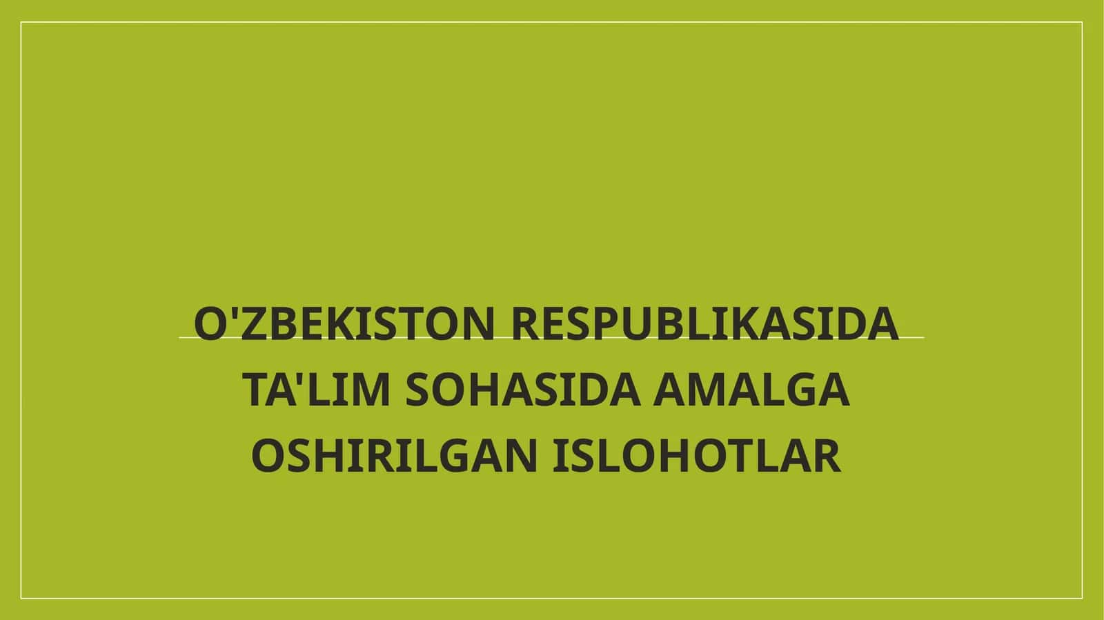 Ta’lim Sohasidagi Islom 1