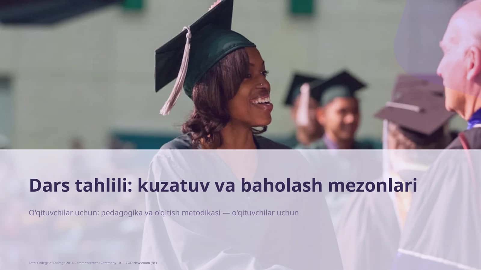 Dars tahlili: kuzatuv va baholash mezonlari 1