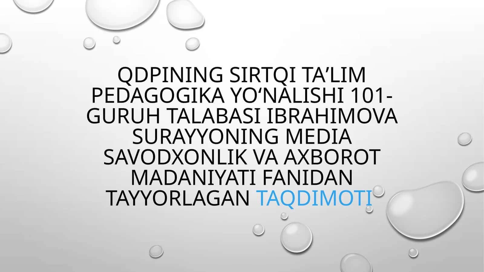 media savodxonlik va axborot madaniyati Ifanidan tayyorlagan TAQDIMOTI 1